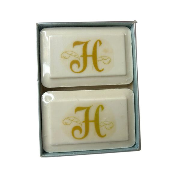 Katherine Gray French Milled Hand Soap Letter H Monogram 2 Sealed Soaps Vtg - Picture 1 of 6